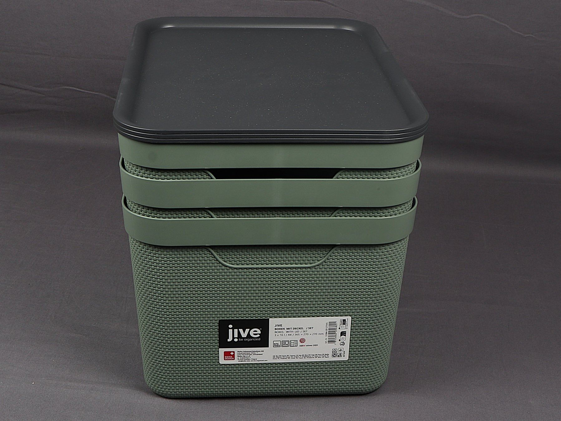 Casse di trasporto: JIVE Boxen mit Deckel 3x 16l – Nuovo (secondo la descrizione) da Steinen venduto da Restwert_Steinen 3