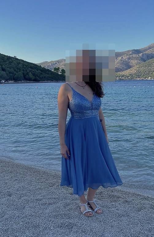 Vestiti: SWING Cocktailkleid Gr. 40 hellblau – Usato da Ormalingen venduto da viva23