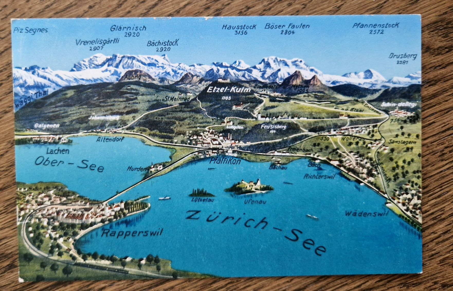 Cartoline postali: Panoramakarte Zürichsee – Usato da Ebikon venduto da Donar50