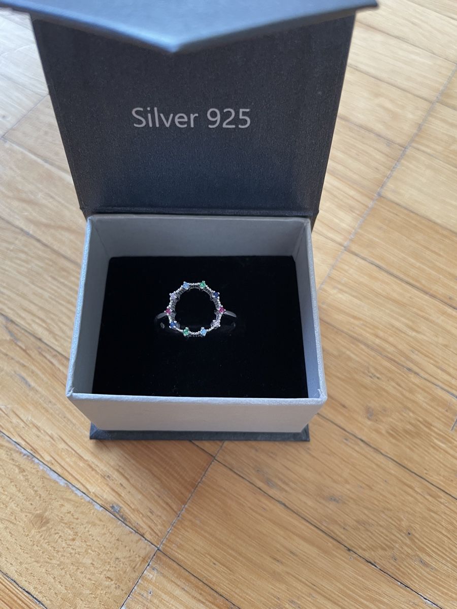 Anelli: Sterling Silver 925 Ring, Rainbow Gems – Nuovo (secondo la descrizione) da Neuchatel venduto da shi_9fzw