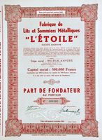 Fabrique de Lits et Sommiers Métalliques L'Etoile SA - 1952