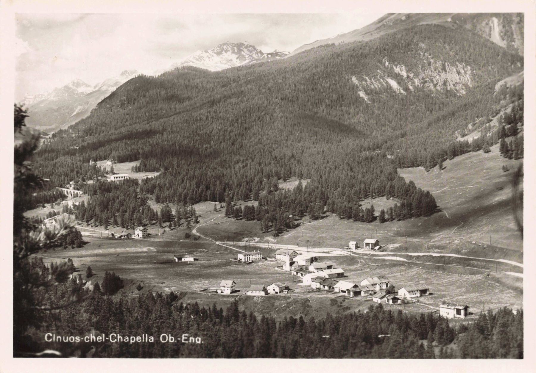 Cartoline postali: Cinuos chel chapella Ob. Engadin G – Usato da Biasca venduto da Blenio71