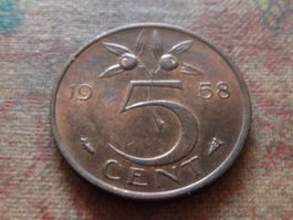 PAYS-BAS  Nederland  5  Cent  1958