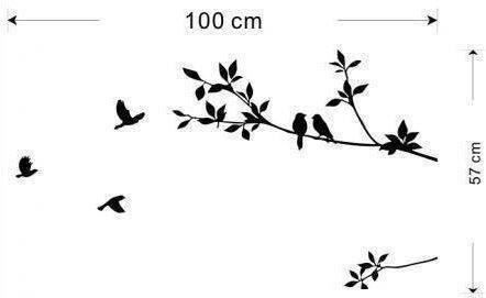 Aufkleber: Stickers Oiseaux Arbre branche 100x57cm – Neu und originalverpackt aus Gurmels von Swisspod 1