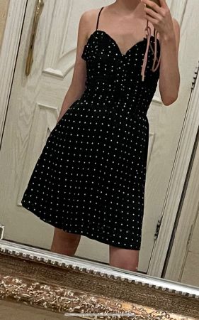 Maje Kleid schwarz mit Pünktchen T1