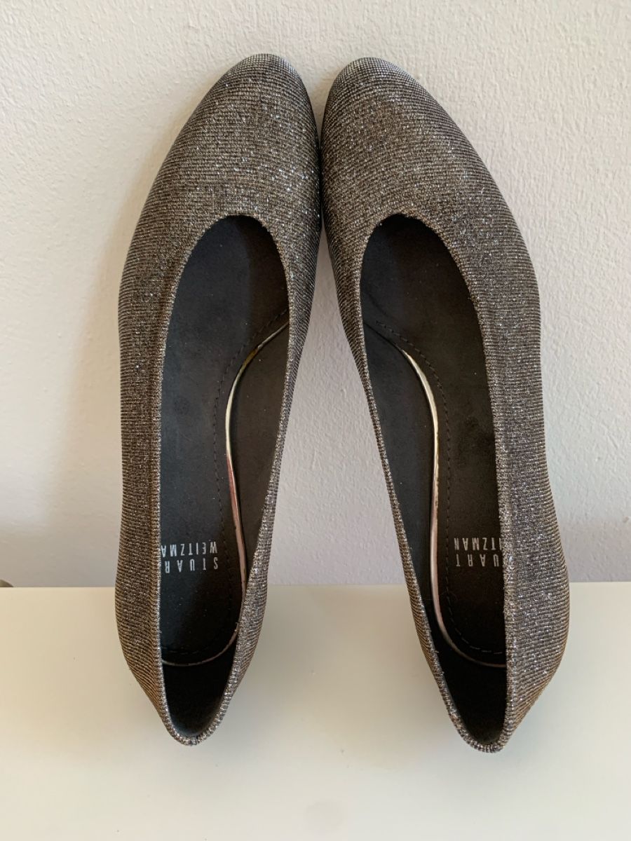 Stuart Weitzman Scarpe da donna: Stuart Weitzman: Chicer Pumps, Lurex, Glitzer, silbergrau 37 – Nuovo (secondo la descrizione) da Luzern venduto da designluzern 5