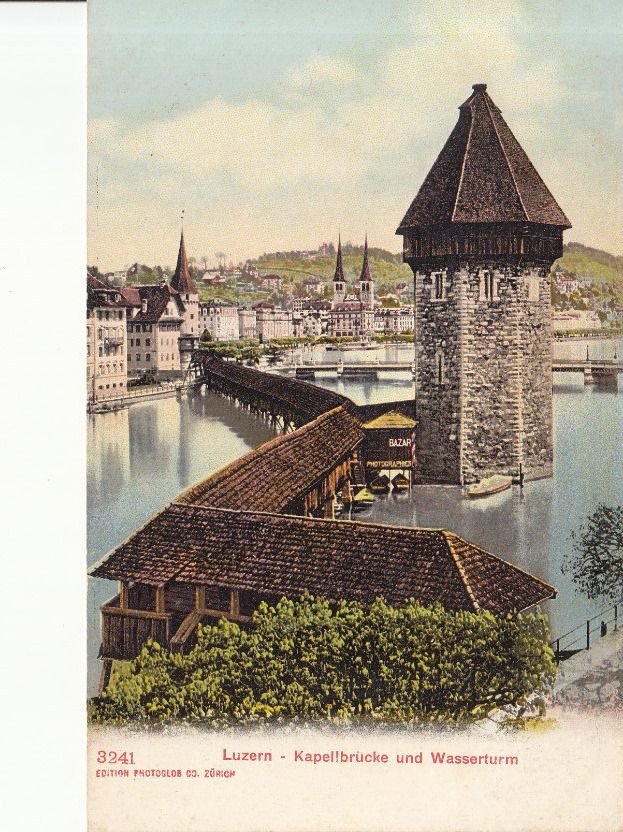 Cartoline postali: Luzern Kapellbrücke ca. 1915 – Usato da Bürglen TG venduto da StampGraf