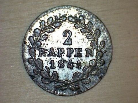 Tutti le monete: Schwyz 2 Rappen 1844 – Usato da Pfungen venduto da Aguti77