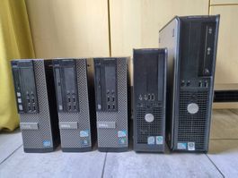 Fünf Dell OptiPlex Desktop PCs für HomeLab-Cluster
