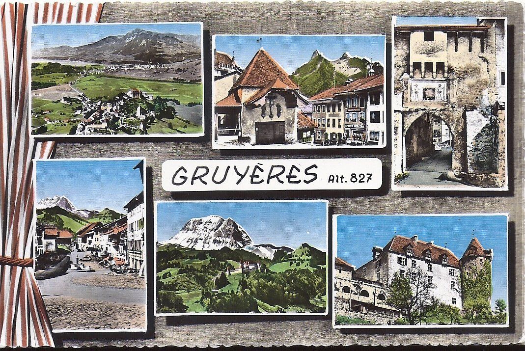 Ansichtskarten: GRUYÈRES, en 6 vues – Gebraucht aus Les Verrières von Scampi0
