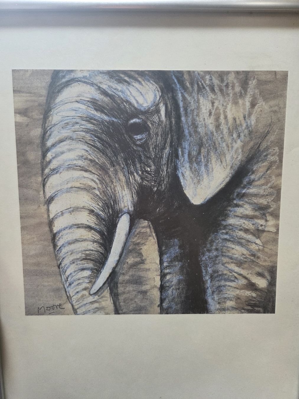 Poster & Bilder: Henry Moore Gemälde Elefant, gerahmt – Gebraucht aus Basel von yae_7ktl 4