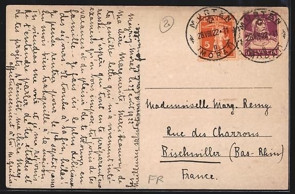 Cartoline postali: AK Morat, Les Remparts, 1922 – Usato da Berlin venduto da bartko-reher 1