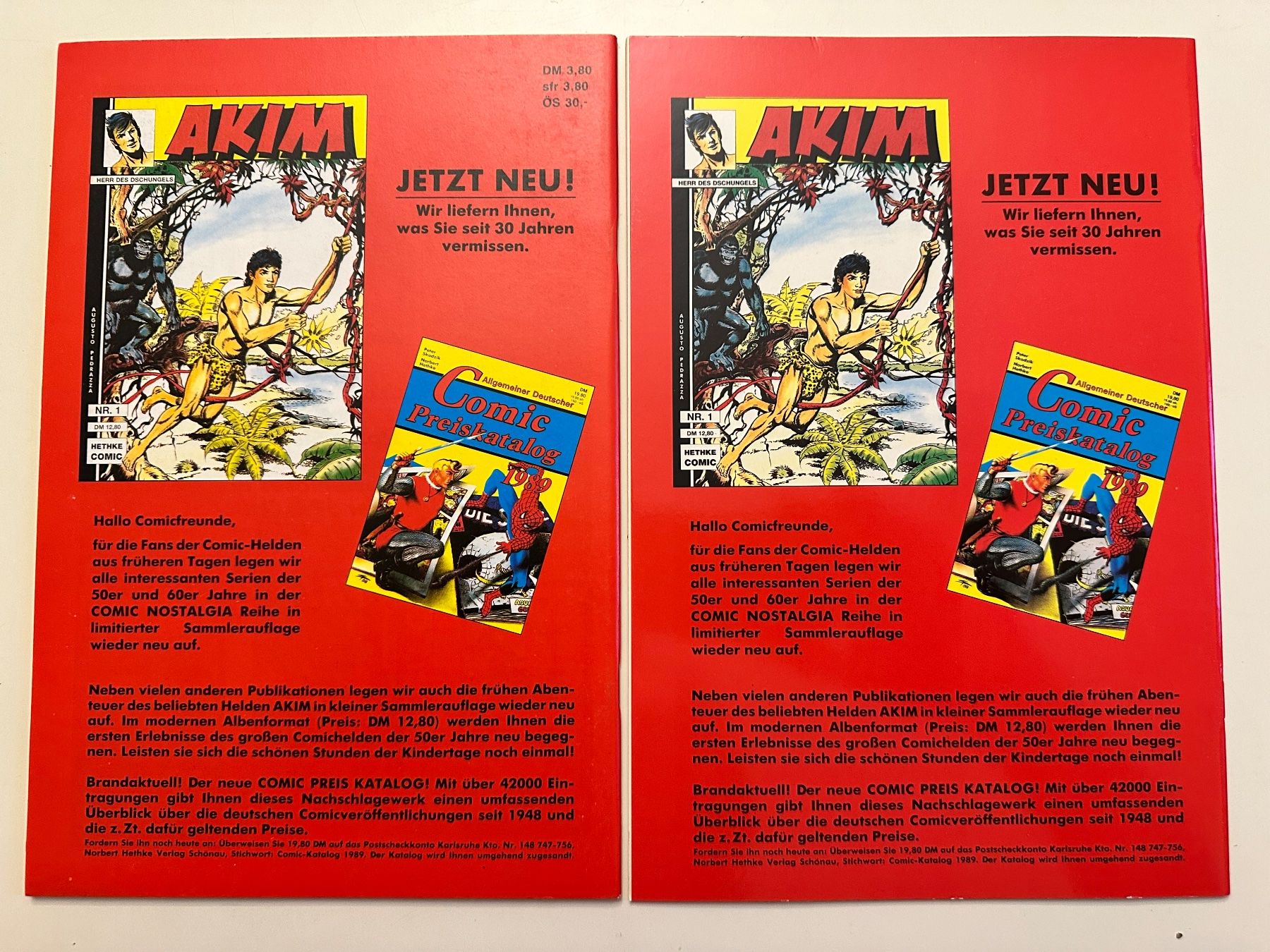 Comics: AKIM HERR DES DSCHUNGELS BAND 1 + 2 - HETHKE COMIC – Gebraucht aus Münsingen von Ganjam 1