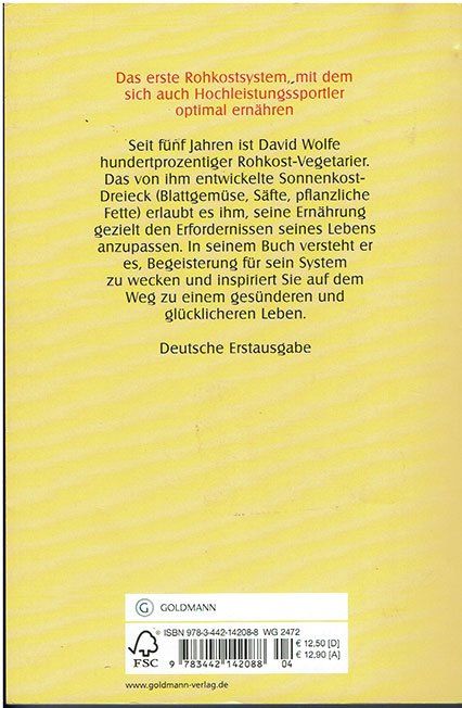 Libri: Die Sonnendiät - David Wolfe - Rohkost – Nuovo (secondo la descrizione) da Thun venduto da abratrix 1