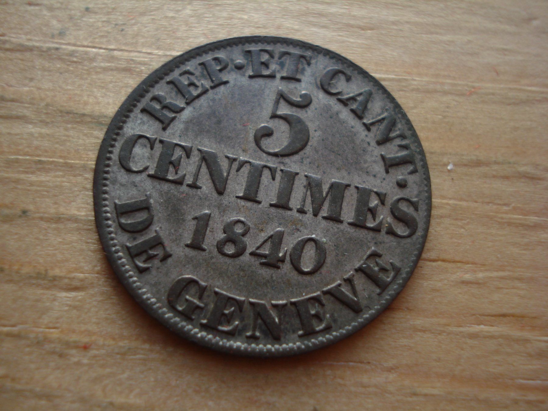 Tutti le monete: (N5) Genève 5 Centimes 1840 – Usato da Erlach venduto da Net-Coins