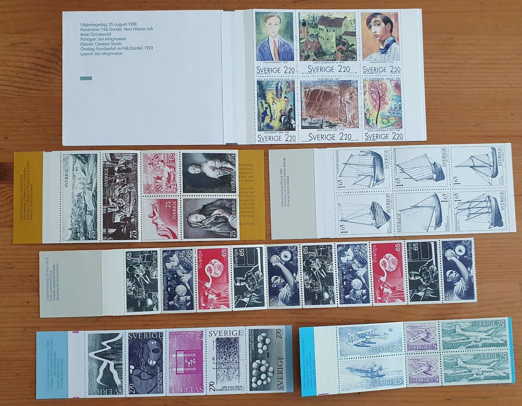 Tous les timbres: Schweden: 5 verschiedene Markenhefte / postfrisch – Neuf (Voir description) à Dällikon par Minita