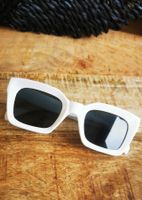 Trendige Sonnenbrille Weiss Retro Vintage Sunglasses