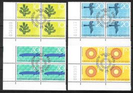 Liechtenstein Viererblockserie 395-398 ET 26.4.1966