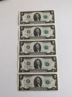 Fünf $2 Dollar Noten! Top Zustand