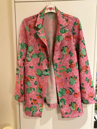 Blazer im floralen Design mit Lurex  leicht, lässig ,Gr. M