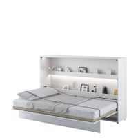 Schrankbett NOAH Horizontal Weiss/Hochglanz + LED -120x200cm