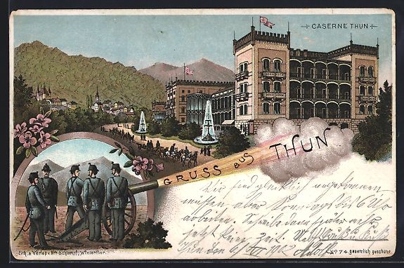 Cartes postales: Litho Thun, Kaserne und Artilleristen be – D'occasion à Berlin par bartko-reher