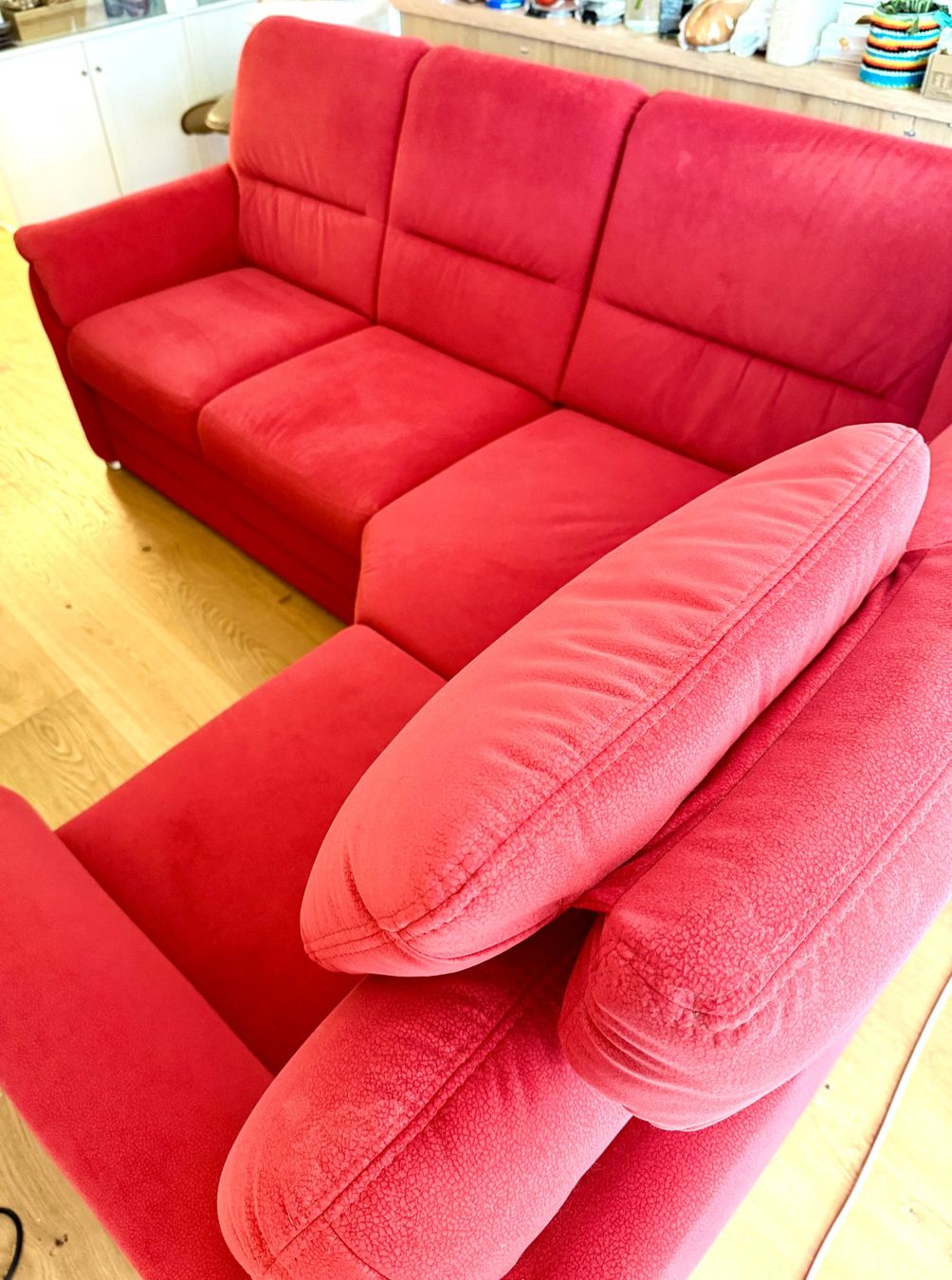 Divani: Edles rotes LIPO Ecksofa, echtes Alcantara – Usato da Seewil venduto da postmaster77 4