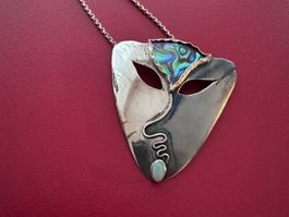 Maske 925 Silberkette 925 Sterling Schmuck Silber Anhänger