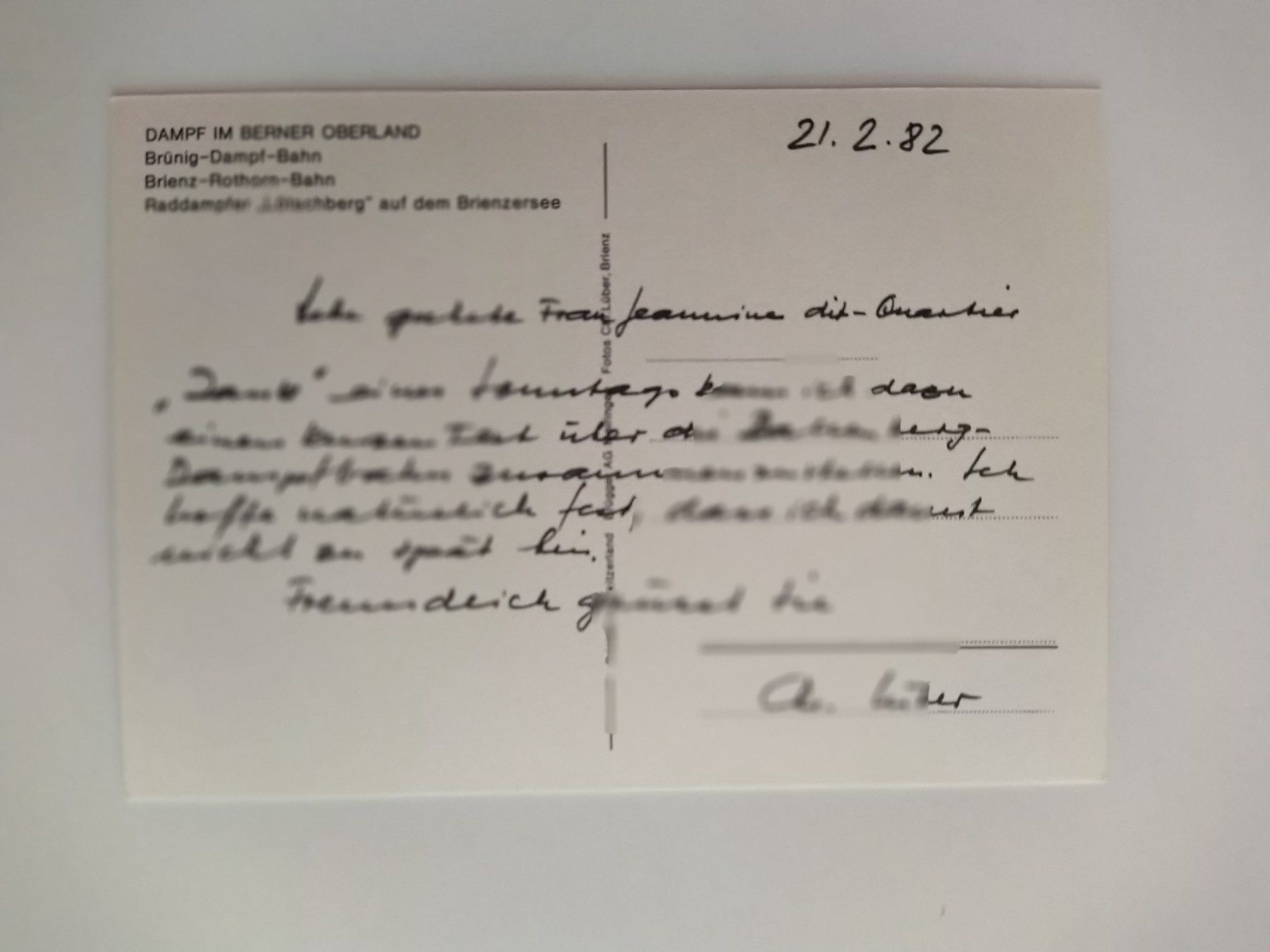 Cartoline postali: Raddampfer Lötschberg, dat, 1982 – Usato da Ohmstal venduto da Lebensfreude05 1
