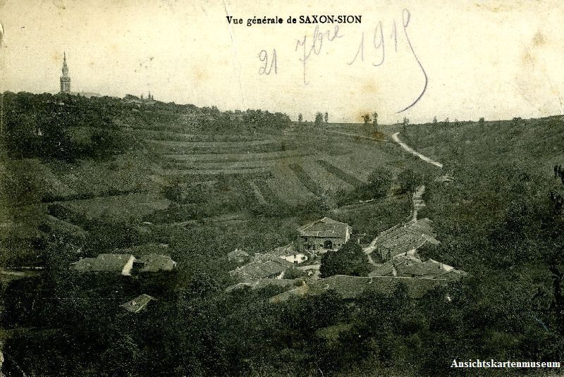 Cartoline postali: Saxon-Sion - vue générale + 1919 – Usato da Emmenbrücke venduto da teestube