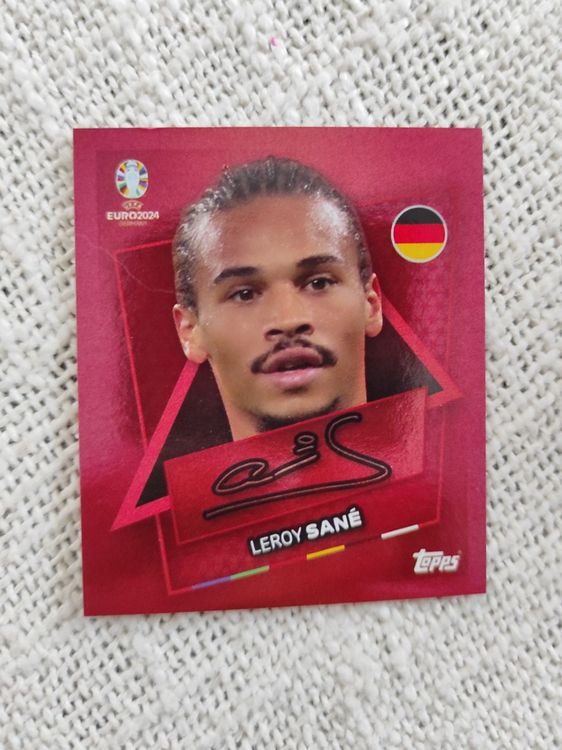 Euro 2024 Stickers Topps GER SP Leroy Sané mit Unterschrift Kaufen