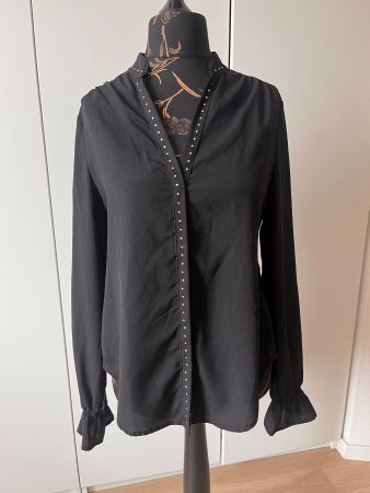 Rinascinto Damen Bluse schwarz mit Nieten Grösse M neuwertig