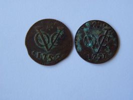 Seltene VOC Münzen, Jahrgang 1751 und 1752