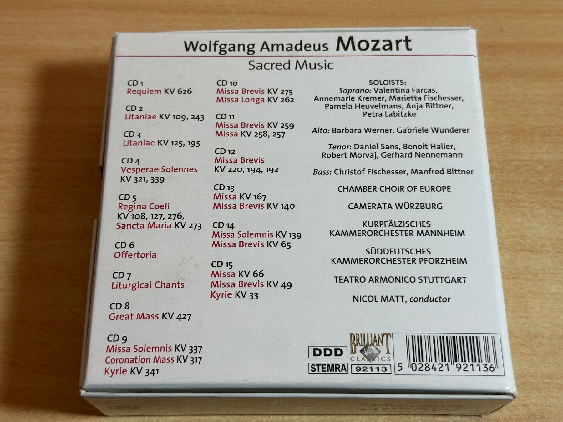 CDs: Mozart - Sacred Music - 15 CD – Gebraucht aus Rikon im Tösstal von Alpenmutz 1