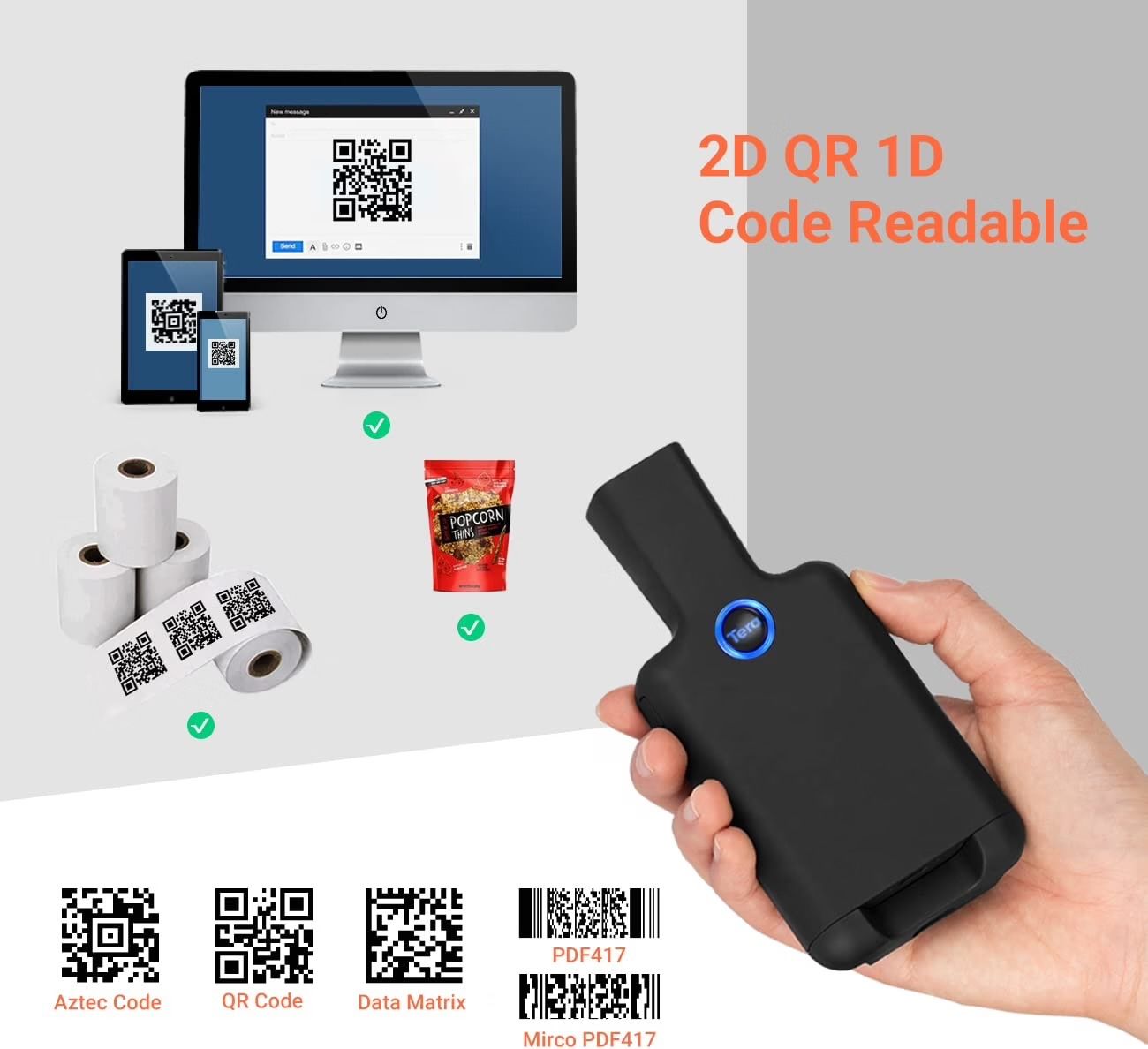 Scanner: Barcode-Scanner Tragbarer Rückclip Wireless Drahtlos – Nuovo (secondo la descrizione) da Bülach venduto da RockBottomOffTheRamp 4