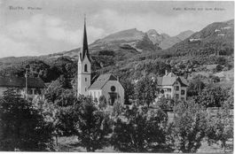 BUCHS Rheintal - Kath. Kirche mit dem Alvier