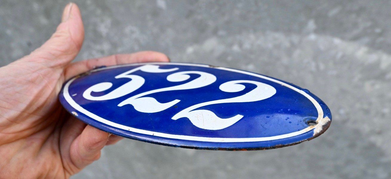Insegne: antik Emailschild Hausnummer 522 emaille oval – Usato da Pfaffhausen venduto da mono_rec 7