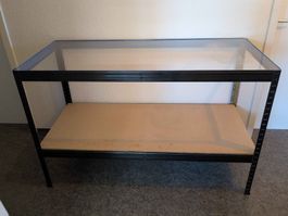 Schwarzes Regal ohne Plexiglasplatte - vielseitig verwendbar