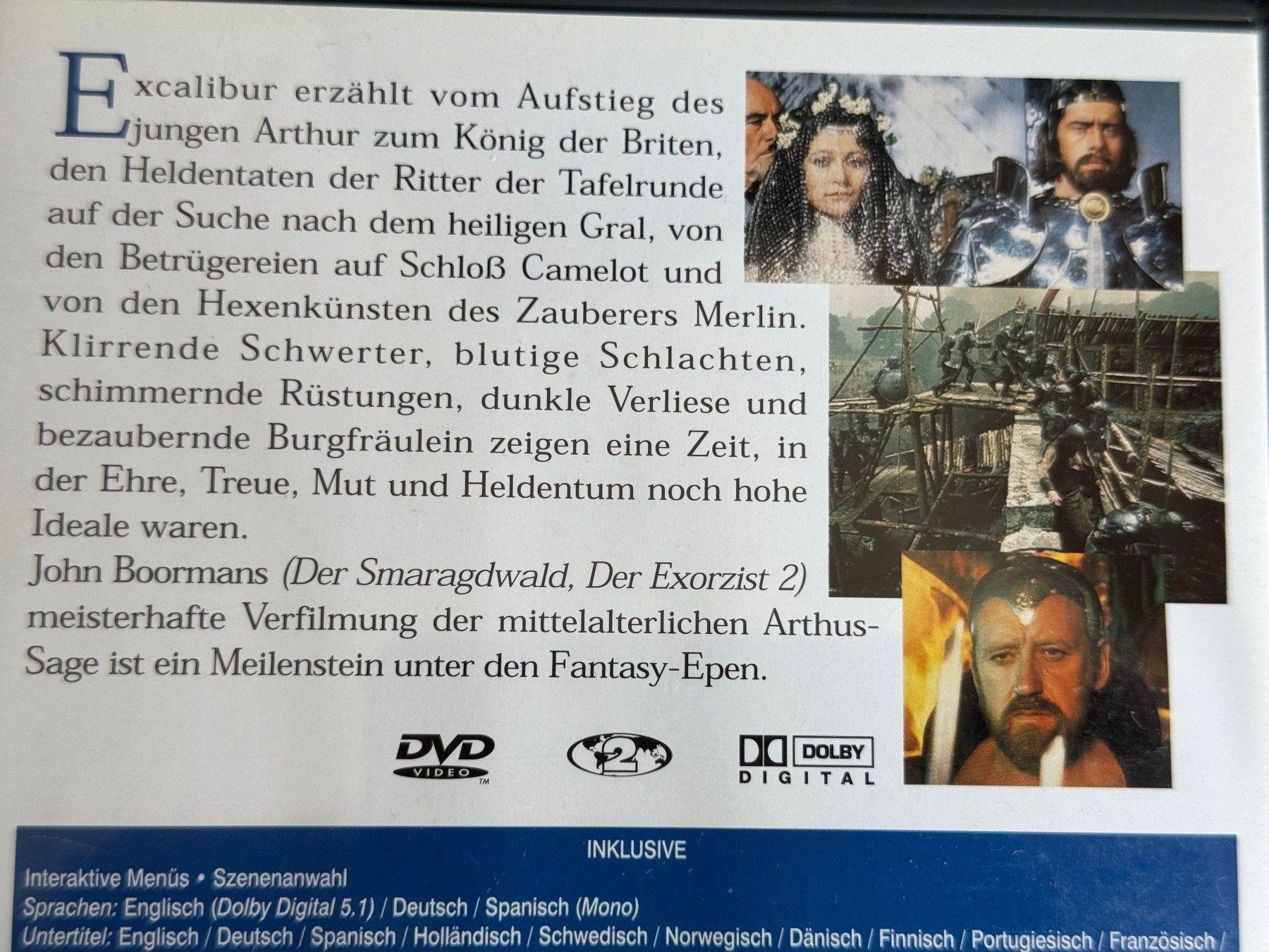 Tutti i DVDs: EXCALIBUR DVD EN/DE/SP – Usato da Fribourg venduto da tschjoly 2