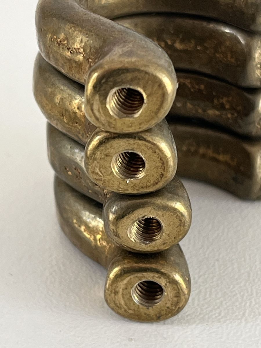 Ferramenta: 4 Stk. Rosetten mit Haken aus Messing – Usato da Wetzikon ZH venduto da seli03 6