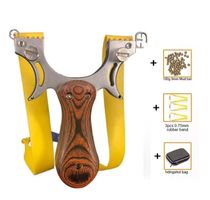 Steinschleuder mi Holz Griff und Etui Black! Neu