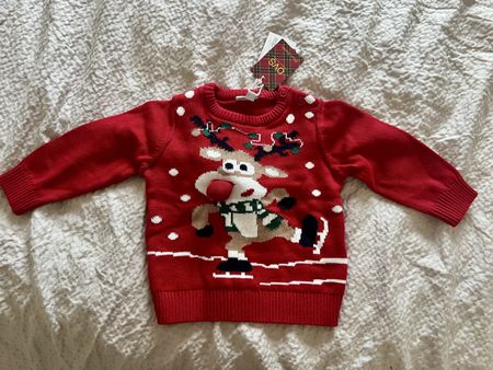 NEU! Süsser Weihnachts-Pulli mit Rentier, Grösse 74