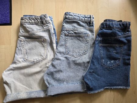 3 kurze Jeansshorts, Gr. 170, Mädchen ab 14 Jahren