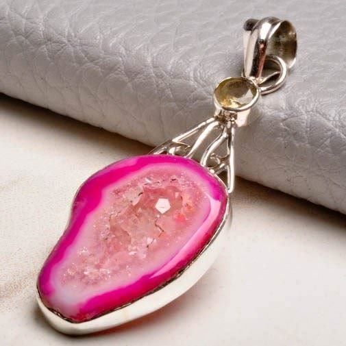 Ciondoli: ♛ Achat druzy Anhänger 925 Silber – Nuovo e nell'imballaggio originale da Oberglatt ZH venduto da Hot-Spot