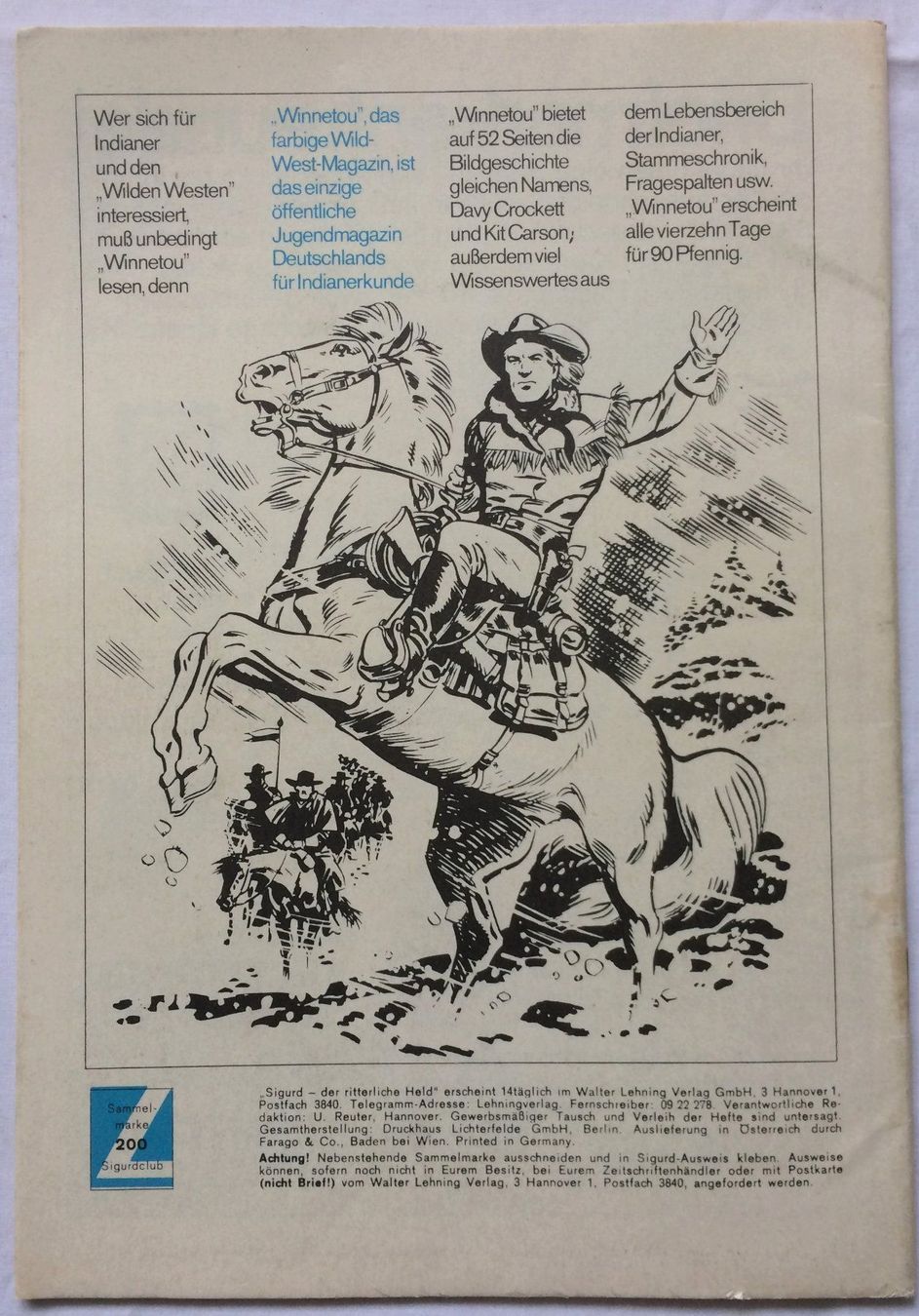 Fumetti: SIGURD - DER RITTERLICHE HELD - Nr.200 – Usato da Schaffhausen venduto da durruti 5