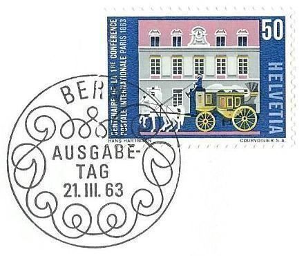 Tutti i francobolli: CH-Brief P.Confér.Post.m.Mar.Postkonferenz Paris,2xabgestem. – Usato da zürich venduto da parts5060 1