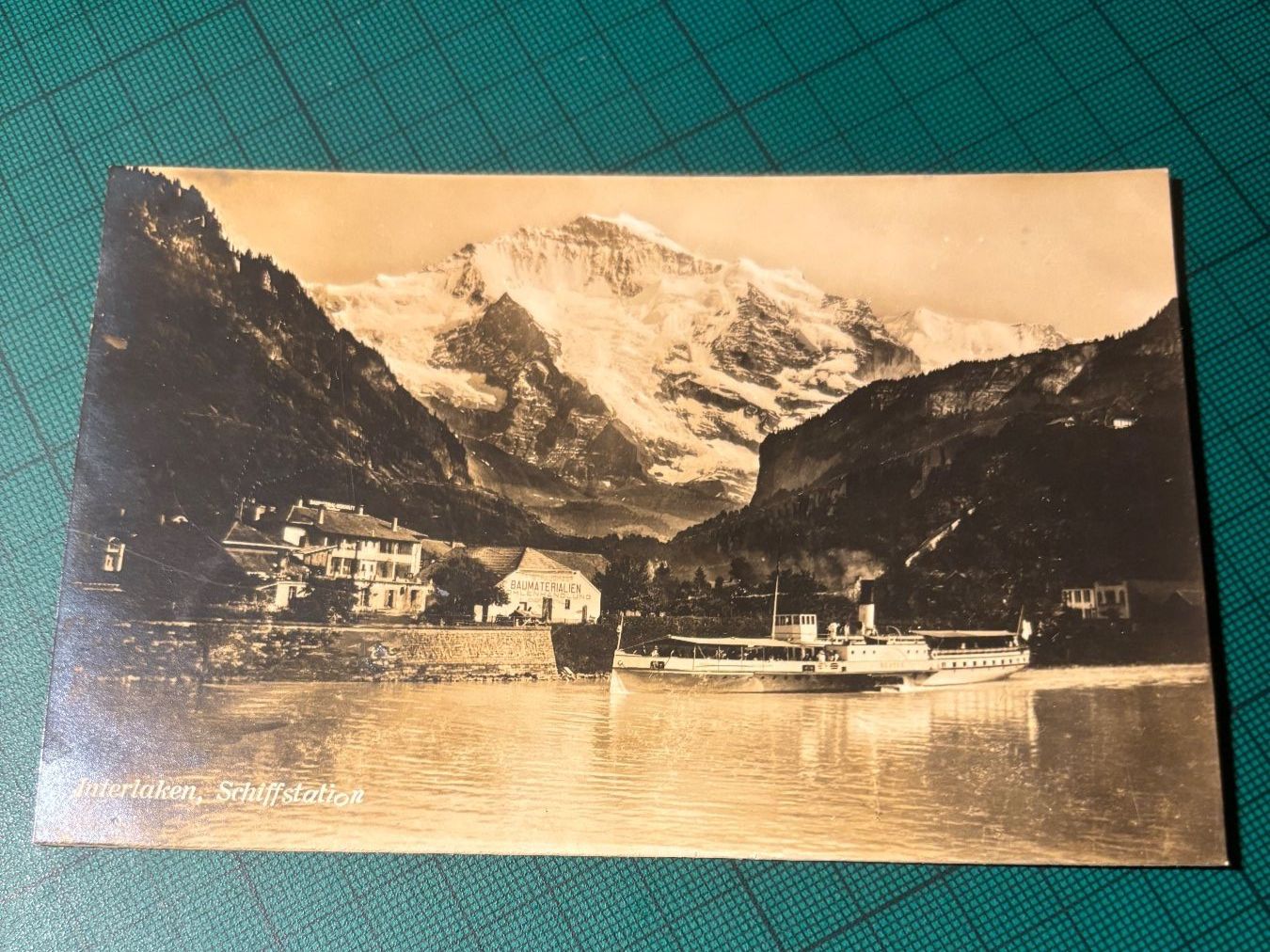 Ansichtskarten: Interlaken Schiffstation 1926. mit Dampfschiff. – Gebraucht aus Utzenstorf von Rose0303 1