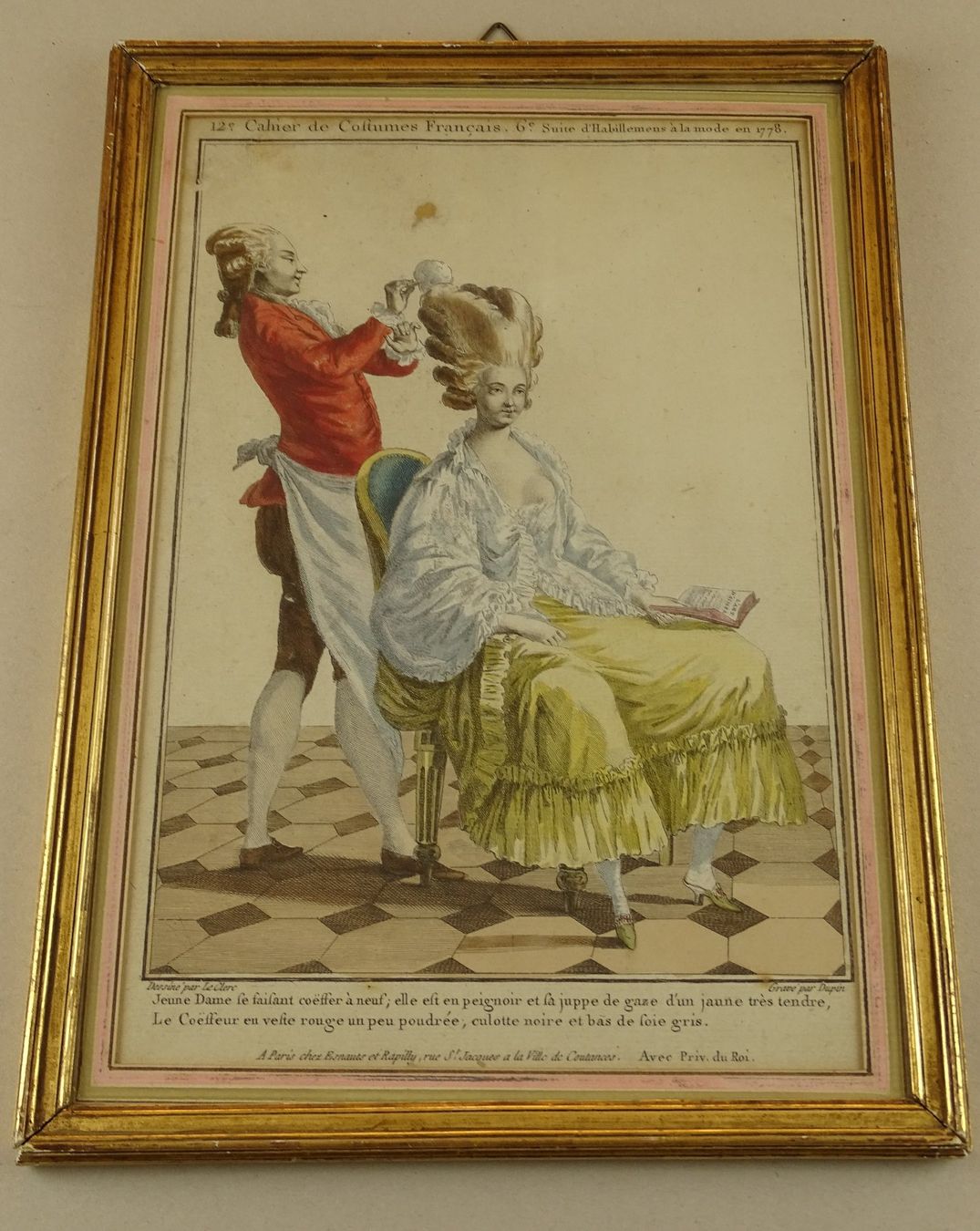 Stiche: COIFFEUR, FRISEUR, KUPFERSTICH 1778 – Gebraucht aus Grüningen von Kartensammler