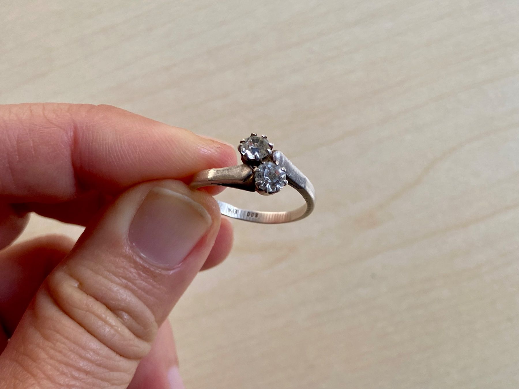 Anelli: Toi et moi Silber Ring mit Stempel 800 EPA – Usato da Niederhasli venduto da YHHC