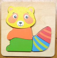Holzpuzzle Waschbär mehrteilig guter Zustand